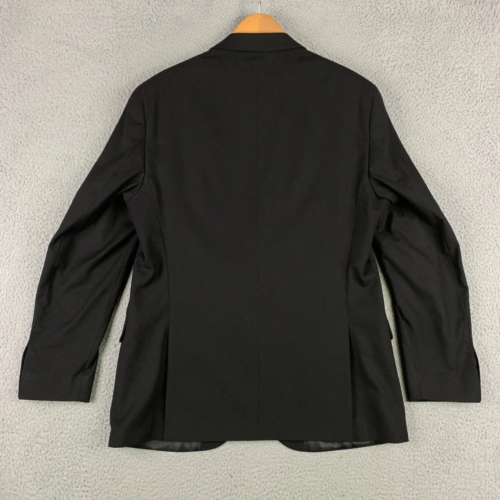 Kenneth Cole Reaction Techni-Cole 2 Piece Suit 44L Black Slim Fit Pants 34x34